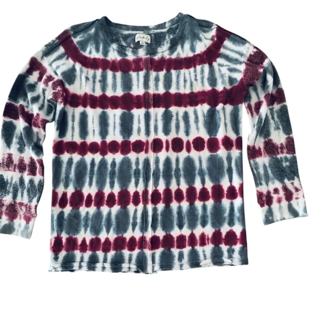 Wimberly Size S Tie Dye Drop Shoulder Long Sleeve Decorative Stitch Sweatshirt